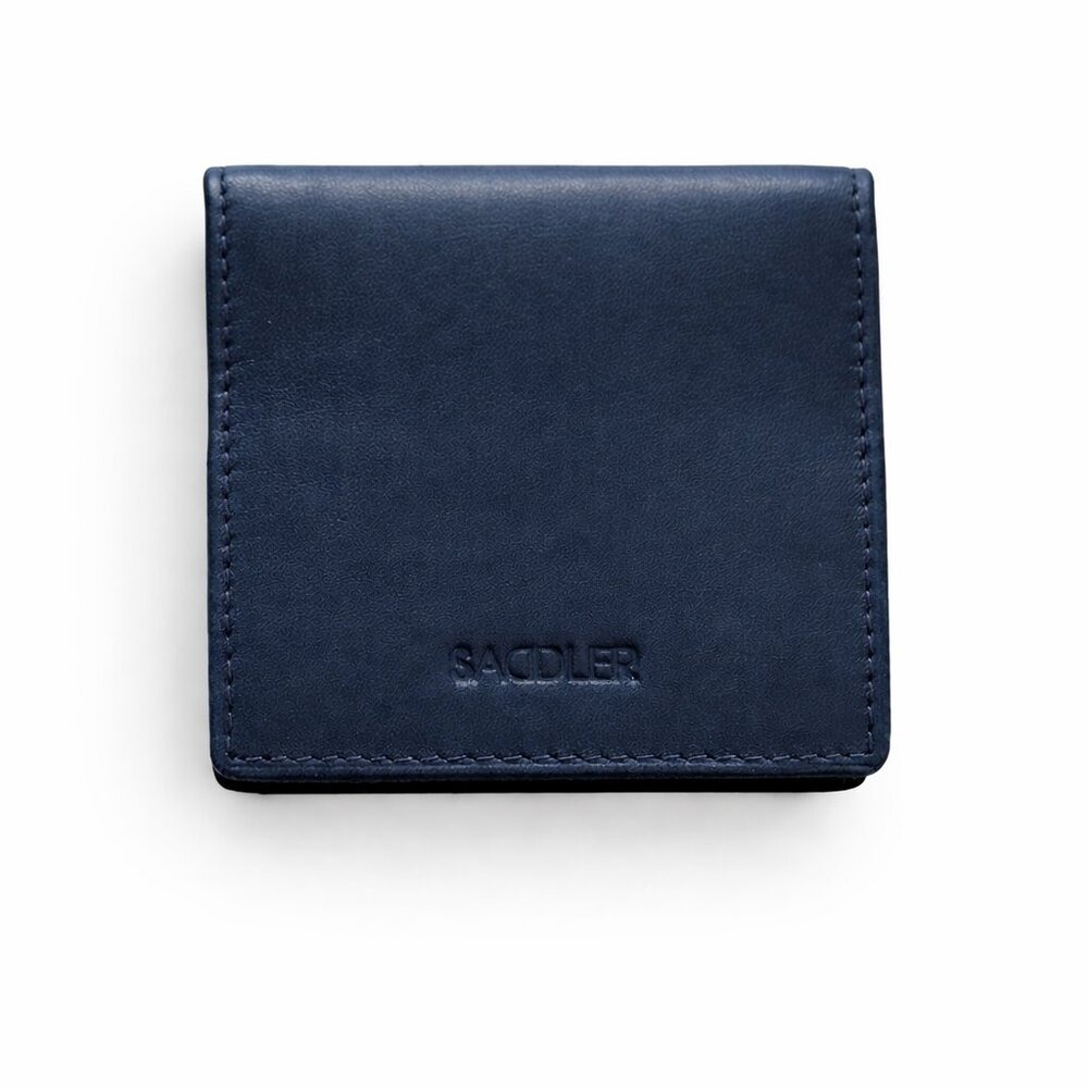 Saddler Navy Blue Real Leather Snap Closure Bill Fold